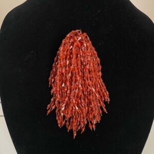 Vintage Beaded Fringe Brooch